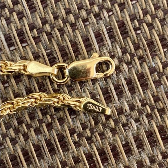 Real Solid 925 Gold Rope Bracelet 2mm 7.5" - Multiple Sizes Available - Picture 5 of 5